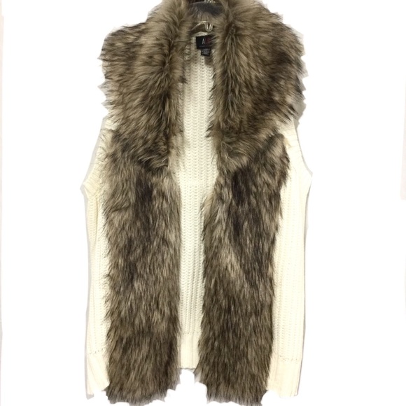 A.L.C. Sweaters Alc Darling Faux Fur Lined Sweater Vest Size Xl